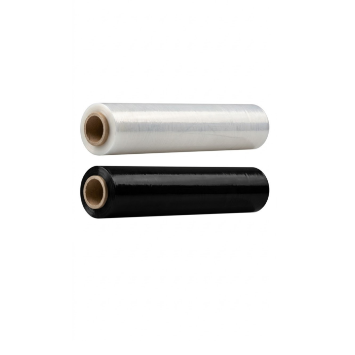 Stretchfolie 23 µm | 50 cm × 150 m | Schwarz oder Transparent
